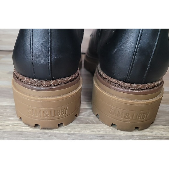 Sam & Libby Samantha Embellished Combat Boots Chunky Goth Y2K Women's Size 11 - Picture 9 of 14